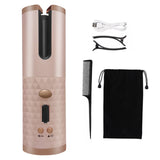 Cordless Automatic Hair Curler iron wireless Curling Iron USB Rechargeable Air Curler for Curls Waves LCD Display Ceramic Curly