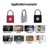Mini Smart Fingerprint Padlock USB Recharge Waterproof Electronic Lock Keyless Anti-theft Security Door Lock Luggage Suitcase