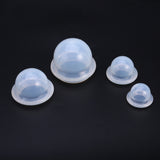 4pcs Silicone Medical Vacuum Massage Cupping Massaging Tools Body Facial Therapy Cupping Cups (Transparent)
