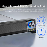 SoundBar Stereo Subwoofer Powerful Music Player Speaker  3.5mm Audio Input Speaker for PC Laptop Smartphone Tablet MP3 MP4