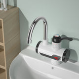 Electric Water Heater with LED Temperature Display Leakage Protection EU Plug for Kitchen/Toilet Instant Kitchen Faucet Heater