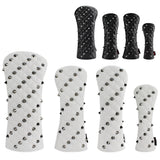 1 Pcs Golf Headcovers Rivets PU Leather For Driver Fairway  #3 #5 Hybrids Putter Black White Red