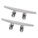 2 Pieces Marine Grade 316 Stainless Steel Open Base Boat Deck Cleat - 5 Inch , Boat Mooring Accessories Marine Hardware