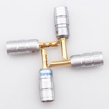 8Pcs Solder-free Pure Copper Sawtooth Banana Plug Connector HIFI Audio Speaker Cable Adapter