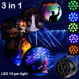 Flat 12 Led Par Stage Light Rgbw 36W Disco Party Lights Laser Dmx Luz Dj Effect Controller Dj Equipment Projector Luces Disco