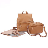 Pu Leather Baby Diaper Bag Travel Backpack Convertible Tote Diaper Bag Mummy Bag Waterproof  Diaper Baby Backpack Change Pad