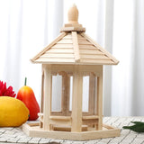 Large Capacity 1000ml Hanging Wild Bird Feed Dispenser Wooden Bird Feeder Seed Food Container Birdhouse Home Garden Decoration