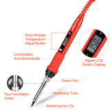 JCD 80W Electric Soldering Iron LCD Digital Display Adjustable Temperature 220V/110V Solder Station Welding RepairTool Kit 908S