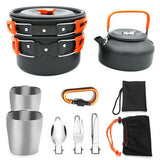 Outdoor Camping Teapot Pot Hiking Picnic Teapot Set Portable Cookware Combination Aluminum Tableware with Tea Cup