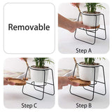 6.30 Inch Modern Plants And Planters Garden Ceramic Round Bowl Large Planter With Electric Spray Bottle Watering Tool