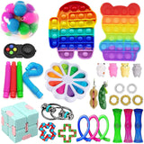 Popite Dimple Fidget Toys Set Box Pushs Bubble Fidget Toys Pack Children Adult Sensory Popete Game Kit Stress Reliever Toy