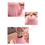 Royal Ceramic Teapot High-End Simple Ceramic Coffee Pot Set