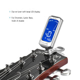 Cherub WST-525 Rotatable Clip-On Tuner Large Mini LCD Display For Chromatic Guitar Bass Violin Ukulele
