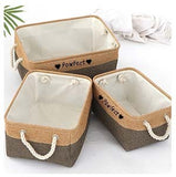 Personalized Pet Toy Storage Basket Toy Clothes Bin Dog Custom Name DIY Canvas Collapsible Box Free Print ID Pet Accessories