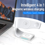 15W Magnetic Wireless Charger Stand For iPhone 12 Pro Max Series 4 in 1 Qi Fast Charging Dock Station For Apple iWatch AirPods