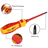13pcs 1000V Screwdrivers Changeable Insulated Screwdrivers Set with Magnetic Slotted PhillipsTorx Bits Electrician Repair Tool