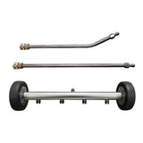 2 in 1 Pressure Washer Attachment Undercarriage Cleaner Water Broom Surface Cleaner with 4 Nozzles 2 Extension Rods