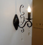 Retro Loft wall lamp white black iron crystal deco wall lighting fixture forbedroom restaurant aisle pub cafe Lantern sconce
