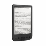BK-6025 6 Inch E-Book Reader 800x600 Resolution E-Ink Screen Glare-Free with USB Cable PU Cover Built-In Light 4GB Memory Storag