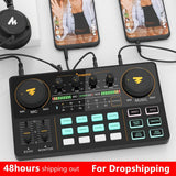 Microphone Mixer Kit Professional Adjustable Volume Audio Instrument Podcaster Amplifier Sound Card Condenser For Live Broadcast