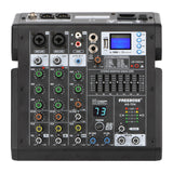 Freeboss AG-TD4 Series 4/6 Channels 99 Effects 7 Band EQ USB Play and Record Bluetooth Dj Party School Sound Audio Mixer