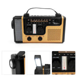 Emergency Radio Hand Crank Solar 1200mAh Rechargeable Power Bank LED Flashlight Reading Lamps SOS Siren AM/FM/SW1/SW2 Receiver