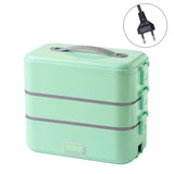 Self-cooking Electric Lunch Box 300W 1.1-1.2L Mini Food Heater Steamer Lunch Box for Home Office School Travel Cook