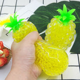 Spongy Banana Grape Bead Stress Ball Toys Squeeze Soft Fruit Shape Sensory Decompression Toy for Adult Kids Fidget Squishy Toys