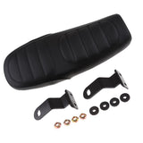 63cm Motorcycle Cafe Racer Vintage Seat Flat Brat Saddle Cushion Black