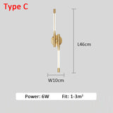 Modern Copper Wall Lamps LED Wall Sconce For Bedroom Bedside Lights Sofa Background Decor Creative Home Indoor Wall Light Gold