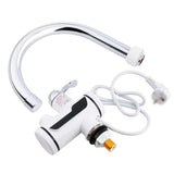 Stainless Steel Electric 360 Degree Rotation LED Fast Instant Faucet Tap Cold Hot Water Heater Safe Kitchen Under Inflow Sliver