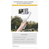 Gimbal Adapter Stabilizer Compatible For Action 3/osmo Mobile 6/om 5/om 4/se/osmo Mobile 3 Gopro11/10/9/8 Action Camera