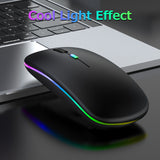 Wireless Optical Mouse 2.4G+BT3.0+BT5.2 Three-mode Connection Ergonomic Mute Mouse Built-in 500mAh Battery for PC Laptop