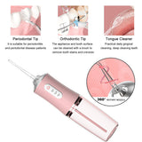 Home Portable Oral Irrigator USB Rechargeable Water Flosser Portable Dental Water Pick 220ML Water Tank Waterproof Teeth Cleaner
