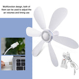 6 Leaves 5V USB Ceiling Fan Camping Tent Fans Air Cooler Multifunctional Fly Repellent for Outdoor Dormitory Home Bed