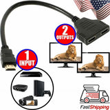Splitter Converter 1 Input Male To 2 Output Female Port Cable Adapter Converter 1080P For Games Video Cables Accessories