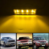 2pcs/lot Amber 4 LED Car Warning Light Flashing Lamp Emergency Beacon Light Bar Hazard Strobe Light Waterproof Light 12V~24V