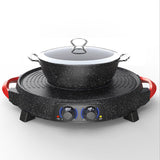 Multifunctional Electric Hot Pot Electric Griddle and Hot Pot All in One Machine Korean Style Electric Grill HTS-399