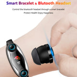 T90 Bluetooth 5.0 Earphone Smart Watch Men Women Siri Fitness Bracelet Health Tracker Multi- Sport Watch for Xiaomi Apple