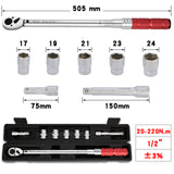 ARITER 1/4 3/8 1/2 Square Drive Torque Wrench 0.5-500N.m Accuracy 3% Car Bike Repair Hand Tools Spanner Two-way Ratchet Key