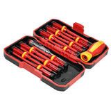 13pcs 1000V Screwdrivers Changeable Insulated Screwdrivers Set with Magnetic Slotted PhillipsTorx Bits Electrician Repair Tool
