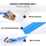 4pcs Cargo Binding Belt Prime Durable Fastening Belt for Car