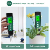 3-In-1 Digital Soil Tester LED Screen with Backlight Soil EC/Humidity/Temperature Meter Plant Moisture Meter Hygrometer