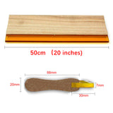 20 inches Screen Printing Squeegee 75 Durometer 50cm Long Wooden Handle Ink Squeegee Scraper for Silk Screen Printing
