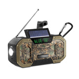 Protable Solar Hand Crank Radio Flashlight BT FM/AM Radio IPX5 Emergency Flashlight Bluetooth Speaker Dynamo 5000mAh Power Bank