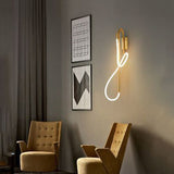 Nordic Linear Led Wall Lamp Art Deco Bedroom Hotel Bedside Modern Led Stave Wall Light Home Deco Gold Wall Sconce Mounted Wall