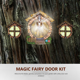 Ornament Outdoor Yard Art Resin Fairy Door Windows Garden Sculpture Gift Accessories Wall Miniature For Trees Glow In Dark