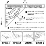 Foldable Multifunction Measuring Ruler Woodworking Positioning Tool Angle Adjusting Extendable Utility Tool