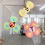 3pcs Baby Rattle Spinning Top Figet Fingers Toys Table Sucker Gameplay Kids Toy Children's Flower Fingertip Spinning Top Toy