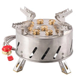 12800W Outdoor Camping Stove 9-head Gas Burner Outdoor Camping Picnic Tour Portable 7/9 Hole Fire Brimstone Stoves Burner 캠핑용품